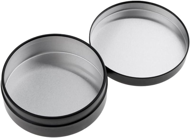 klarako Aluminum Tin Jars Screw Top Round Jars Metal Tin Cans Aluminum Tin Containers 100ml Cosmetic Jar Container Candle Travel Tins(Black,6 Pack) - Image 2