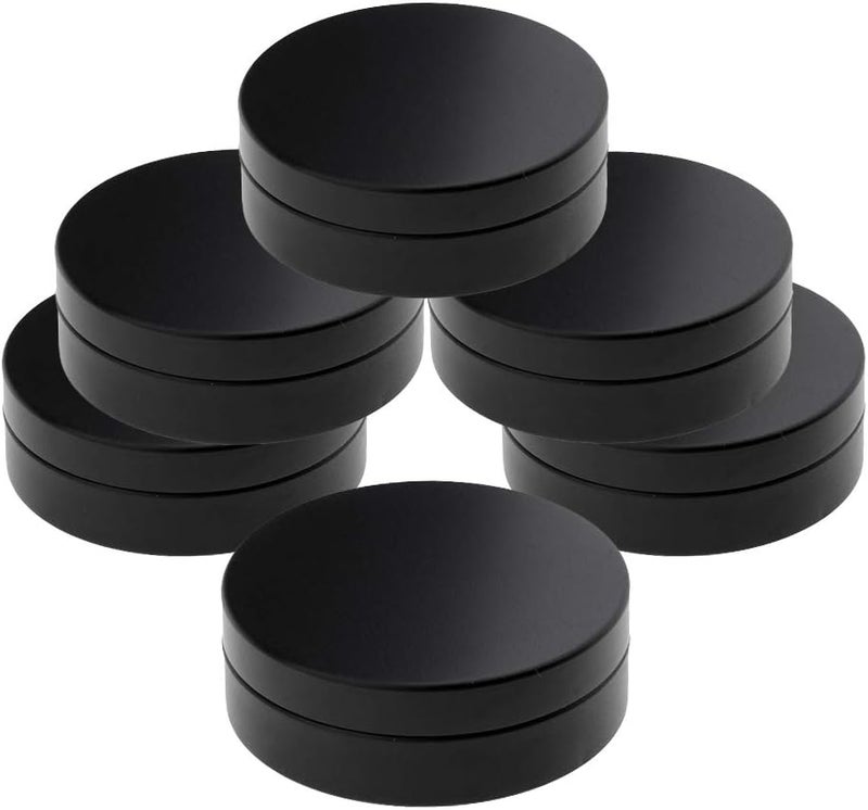 klarako Aluminum Tin Jars Screw Top Round Jars Metal Tin Cans Aluminum Tin Containers 100ml Cosmetic Jar Container Candle Travel Tins(Black,6 Pack) - Image 1