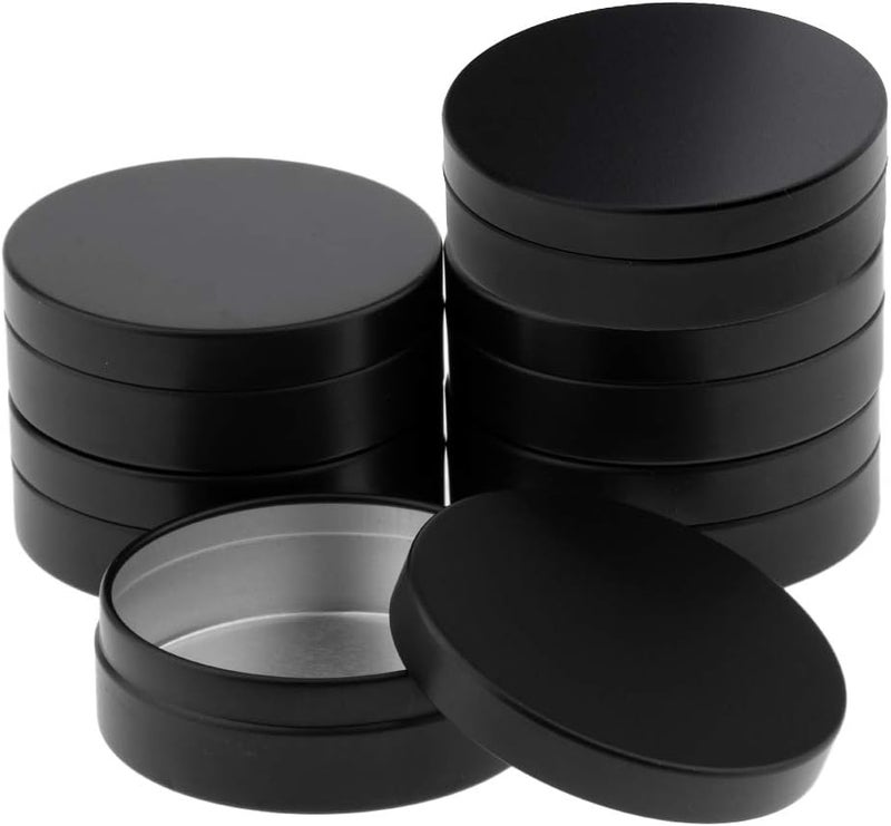 klarako Aluminum Tin Jars Screw Top Round Jars Metal Tin Cans Aluminum Tin Containers 100ml Cosmetic Jar Container Candle Travel Tins(Black,6 Pack) - Image 4