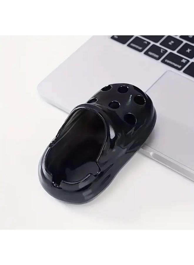 منفضة سجائر بلاستيكية خضراء مع فتحة رماد تصميم مقاوم للدخان غير منتظم للاستخدام في المنزل والمكتب والهواء الطلق - Image 5