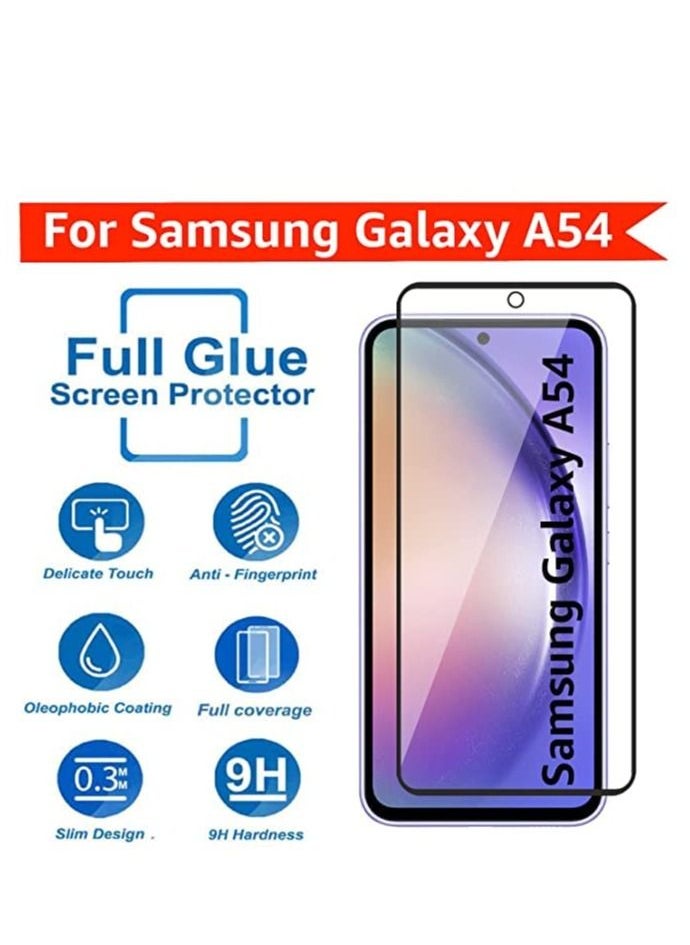 YoYoTech - Screen protector for Samsung Galaxy A54 5G 6.4 Inch Edge to Edge Full Screen Coverage Anti Scratch Tempered Glass Film - Image 1