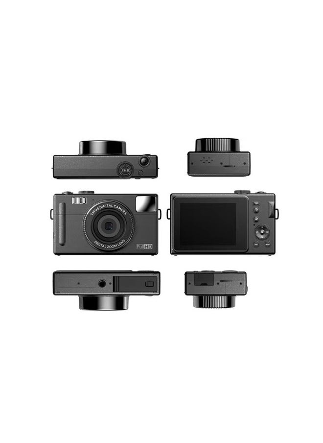 Generic Spot 3.0 Inch HD Large Screen Entry-level 48 Million Pixel Photo Video HD Digital Camera-Body Color:Black-standard + OTG Card Reader + Cloth Bag + Cloth  - Image 1