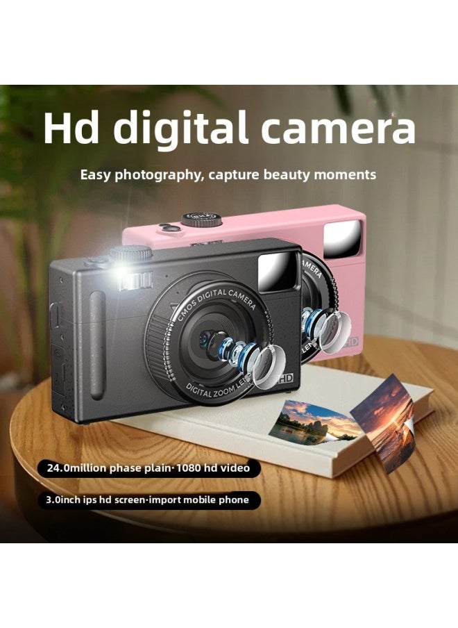 Generic Spot 3.0 Inch HD Large Screen Entry-level 48 Million Pixel Photo Video HD Digital Camera-Body Color:Black-standard + OTG Card Reader + Cloth Bag + Cloth  - Image 2
