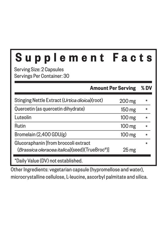 Seeking Health Seeking Health HistaminX, Histamine Support with Bioflavonoids, Natural Nettle, Quercetin, Rutin, Bromelain, for Immune System and Inflammation Support, Seasonal Support, Vegetarian (60 Capsules)  - Image 2