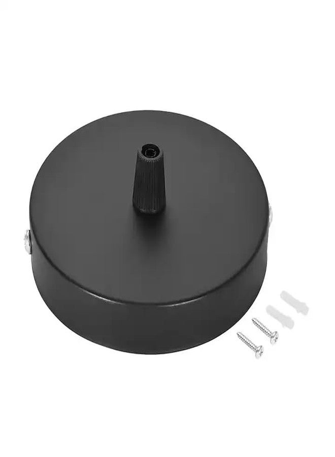 ZOREZA 100mm x 20mm Lamp Holder Ceiling Canopy Kit Ceiling Plate Chassis Base Pendant Light Accessories , Metal (Small, Black) - Image 2