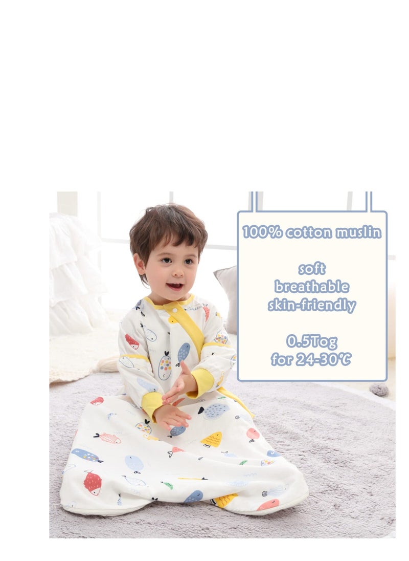Generic Baby Sleeping Bag, Cotton Long Sleeves Wearable Sleep Sack, 0.5 Tog Toddler Cartoon Animal Design Sleeping Bag, Suitable for Newborn Boys Girls, 6 Months Toddlers Baby Gift  - Image 5