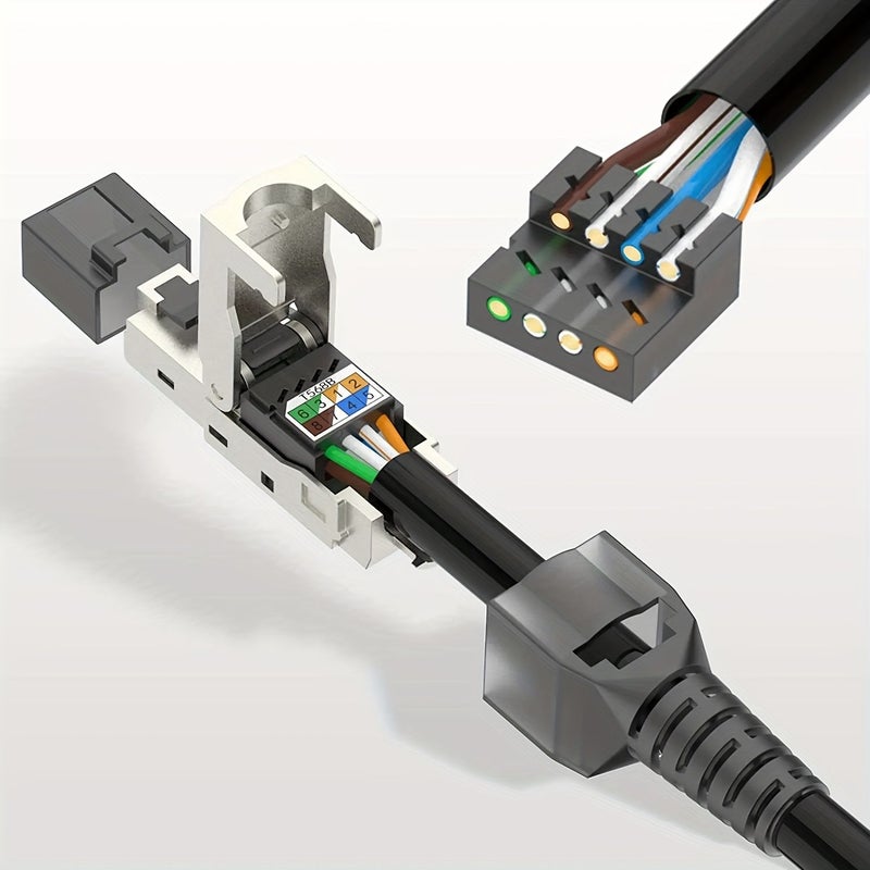 ZOERAX CAT7 10 جيجابت في الثانية موصل RJ45 محمي بدون أدوات - 6 قطع - Image 3