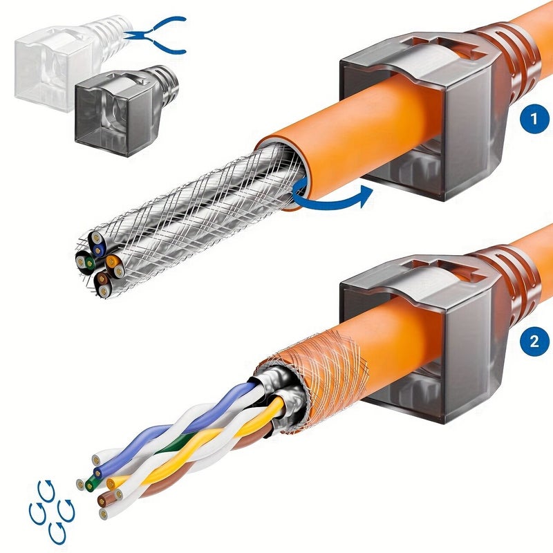 ZOERAX CAT7 10 جيجابت في الثانية موصل RJ45 محمي بدون أدوات - 6 قطع - Image 4