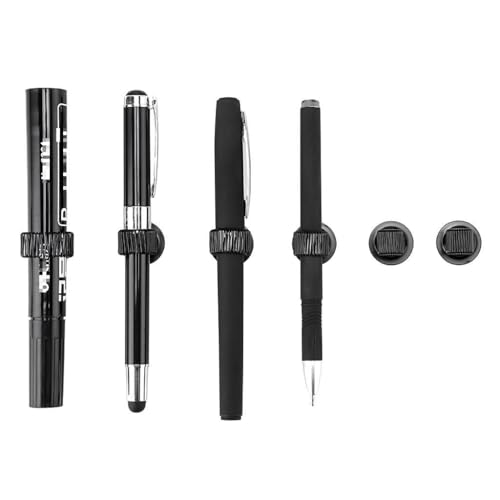 BTSKY حامل أقلام بلاستيك أسود من BTSKY ® 12 حبة - حامل أقلام ذاتي اللصق مع حلقة نابض قابلة للتعديل تناسب أي حجم من الأقلام والأقلام الملونة للاستخدام في المنزل والمكتب والسبورة والمطبخ والسيارة - Image 4