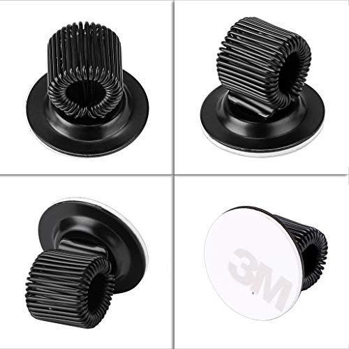 BTSKY حامل أقلام بلاستيك أسود من BTSKY ® 12 حبة - حامل أقلام ذاتي اللصق مع حلقة نابض قابلة للتعديل تناسب أي حجم من الأقلام والأقلام الملونة للاستخدام في المنزل والمكتب والسبورة والمطبخ والسيارة - Image 5