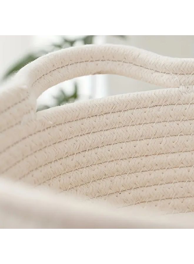 Rainbow Embroidered Storage Basket Woven Polyester Fiber Bin Diaper Toy Organizer Suitable For 14 Plus Age Group Polychrome - Image 4