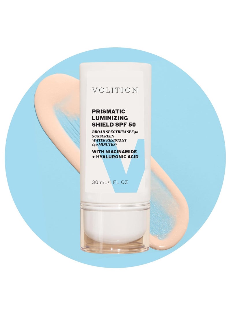 VOLITION Prismatic Luminizing Mineral Shield SPF 50 with Niacinamide + Hyaluronic Acid 