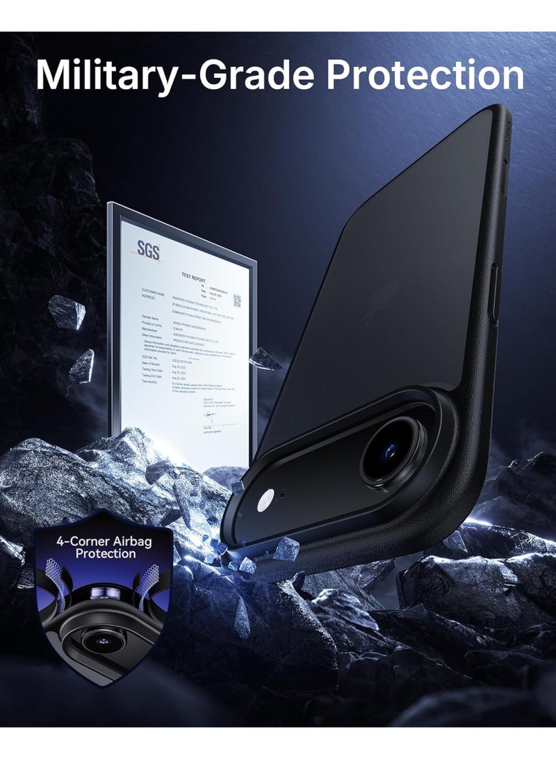 iPhone 17 Air Case Grade Shockproof Drop Protection, Translucent Matte Back Anti-Fingerprint Slim Thin Phone Cover for Clear. - Image 2