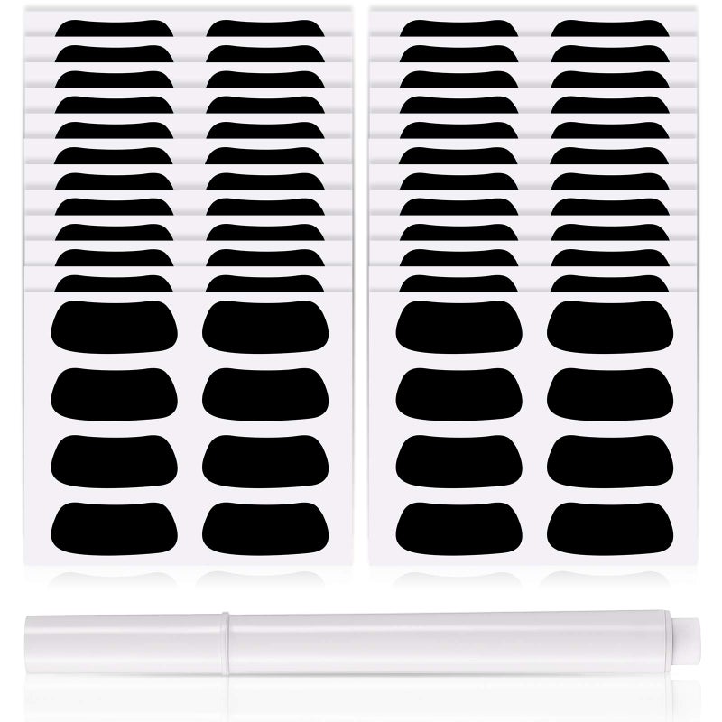 Sumind 96 Pairs Eye Strips Sports Eye Strips Breathable Baseball Eye Strips with 1 Piece White Pencil for Baseball Football Softball Fans on Game Day (Black) - Image 1