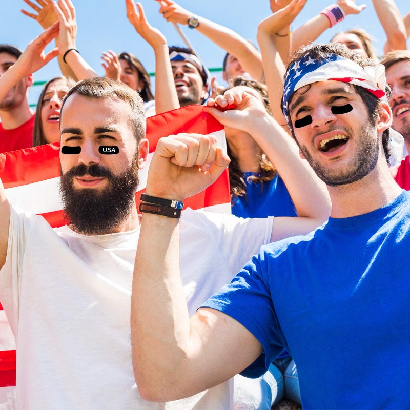 Sumind 96 Pairs Eye Strips Sports Eye Strips Breathable Baseball Eye Strips with 1 Piece White Pencil for Baseball Football Softball Fans on Game Day (Black) - Image 5