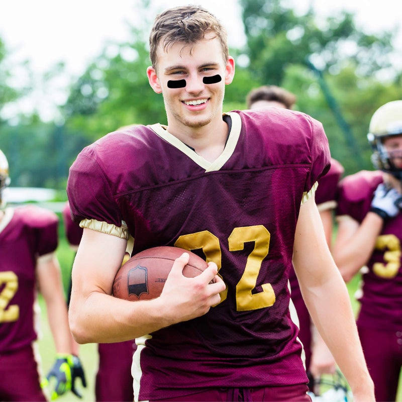 Sumind 96 Pairs Eye Strips Sports Eye Strips Breathable Baseball Eye Strips with 1 Piece White Pencil for Baseball Football Softball Fans on Game Day (Black) - Image 4