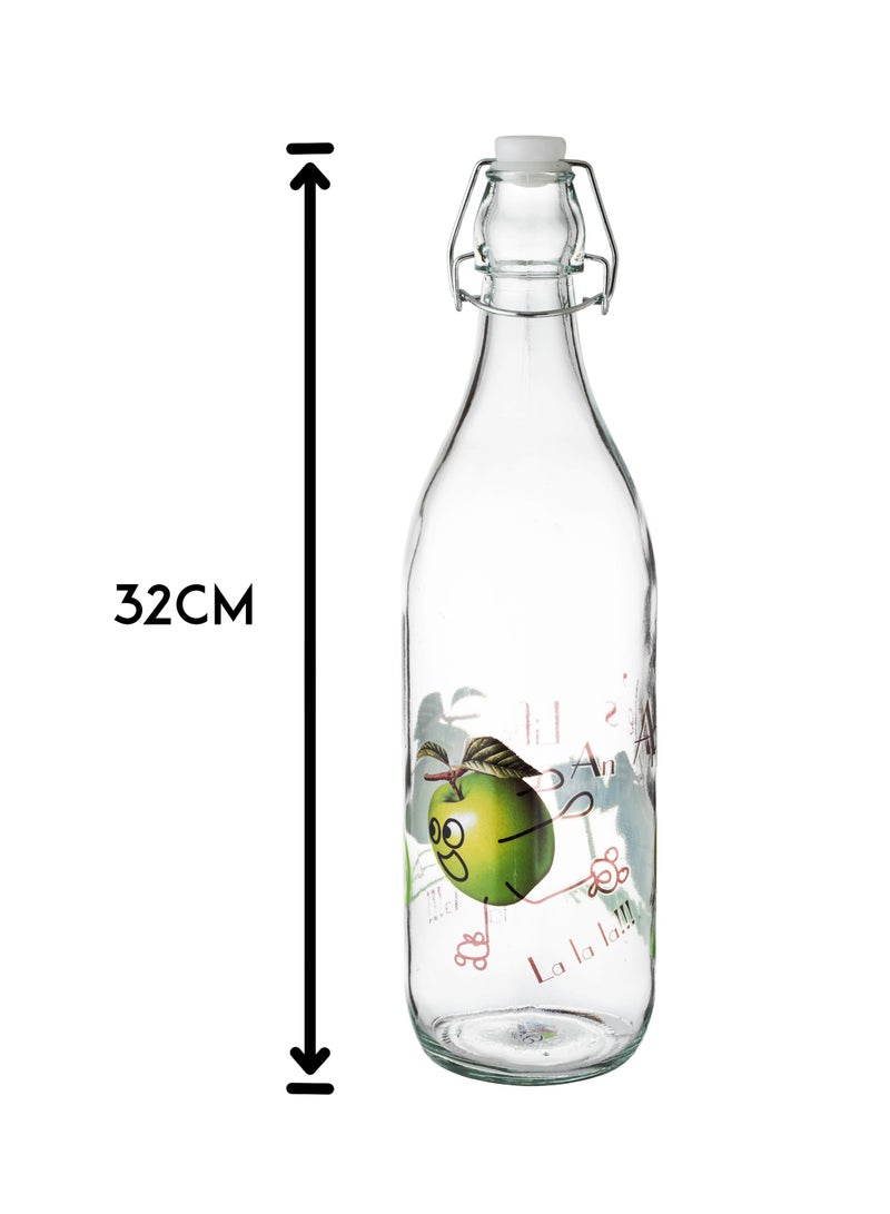 Dania Glass bottle with lid for oil and vinegar, multi-purpose, with various designs and engravings  - Image 3