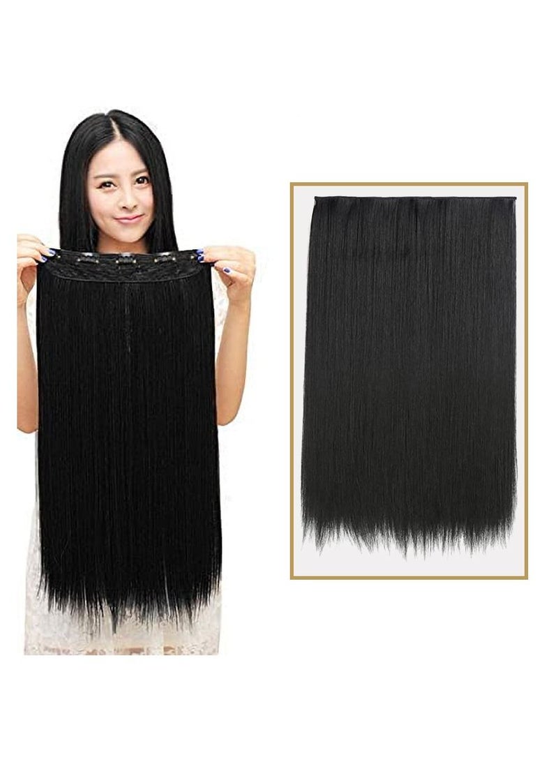 Estelle Eestelle full head one-piece long straight and Body Wave hair extension, with 5 clips, suitable for women and girls (#1, Straight) - Image 1