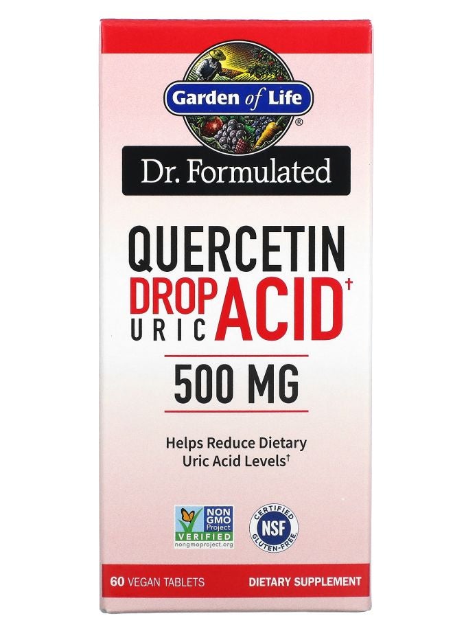 Dr. Formulated Quercetin Drop Uric Acid 500 mg 60 Vegan Tablets