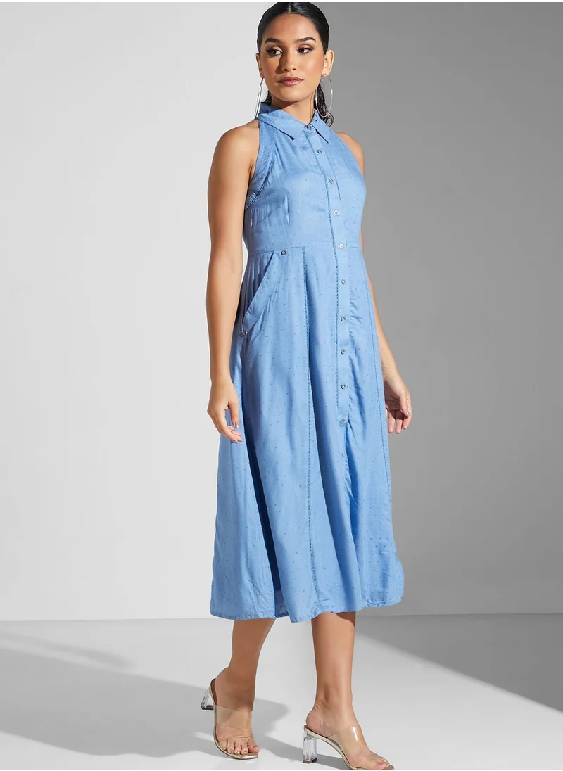 Label RITU KUMAR Textured Shirt Dress