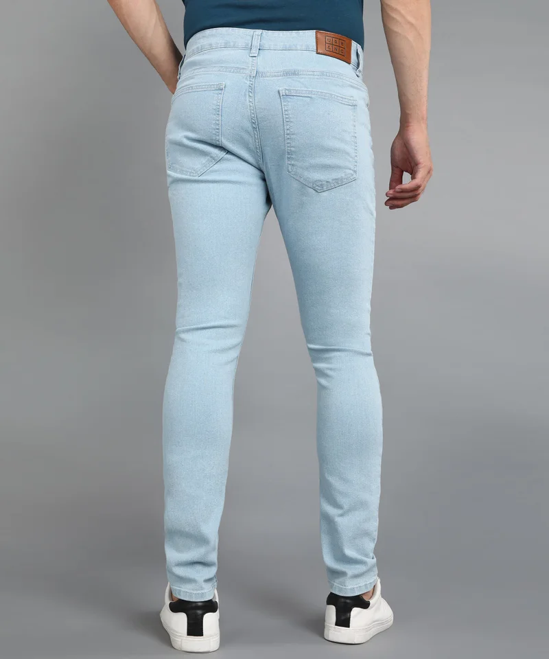 Urbano Fashion  Urbano Fashion Men's Ice Blue Regular Fit Washed Jeans Stretchable for Men | Best Price UAE