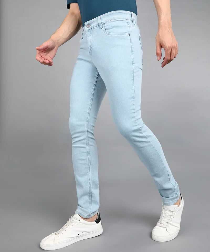Urbano Fashion  Urbano Fashion Men's Ice Blue Regular Fit Washed Jeans Stretchable for Men | Best Price UAE