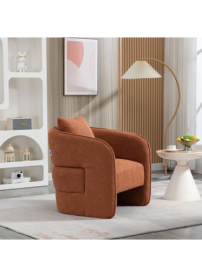 DANUBE HOME Vinci 1 Seater Fabric Accent Chair Modern Design One Seat Sofas Comfortable Living Room Furniture L 78 x W 78 x H 76 Cm Rustic Brown  - Image 3