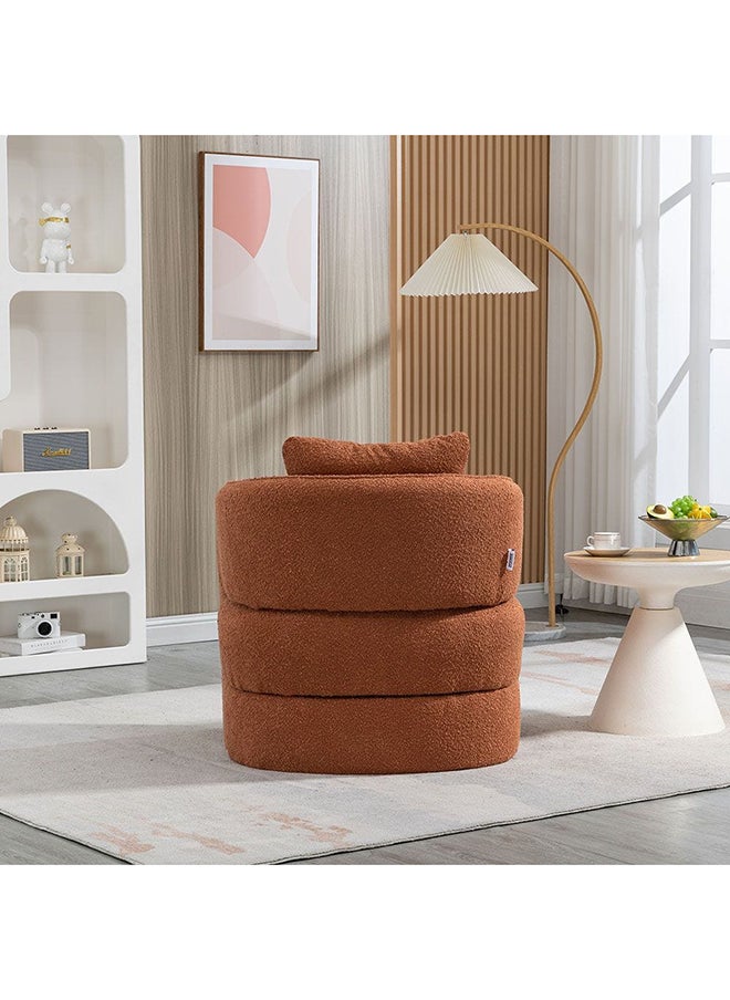 DANUBE HOME Vinci 1 Seater Fabric Accent Chair Modern Design One Seat Sofas Comfortable Living Room Furniture L 78 x W 78 x H 76 Cm Rustic Brown  - Image 5
