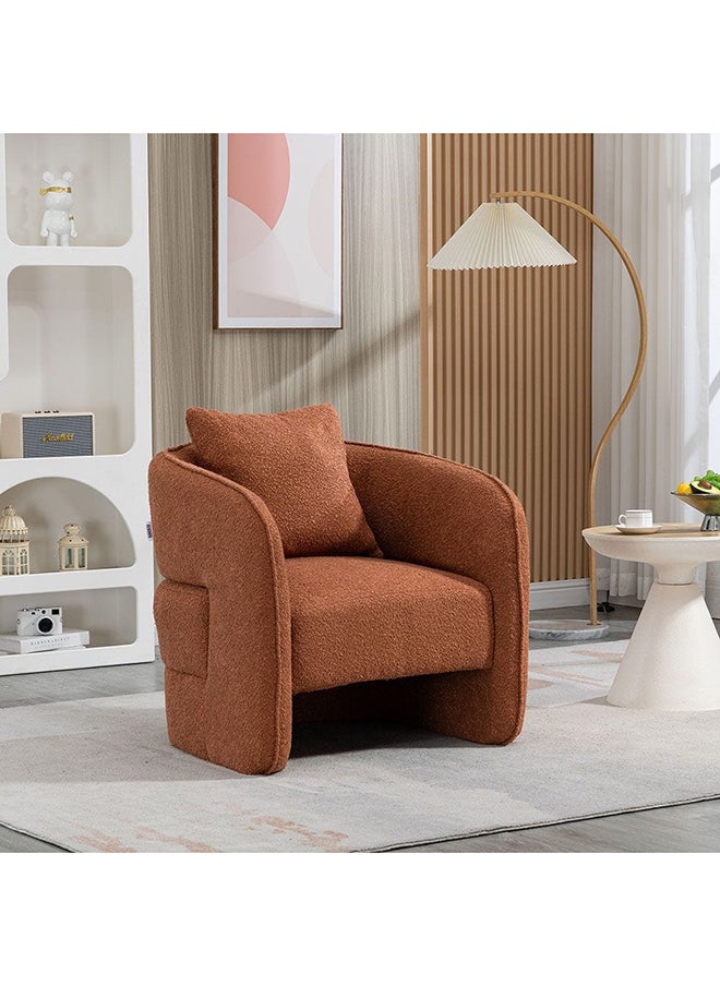 DANUBE HOME Vinci 1 Seater Fabric Accent Chair Modern Design One Seat Sofas Comfortable Living Room Furniture L 78 x W 78 x H 76 Cm Rustic Brown  - Image 1