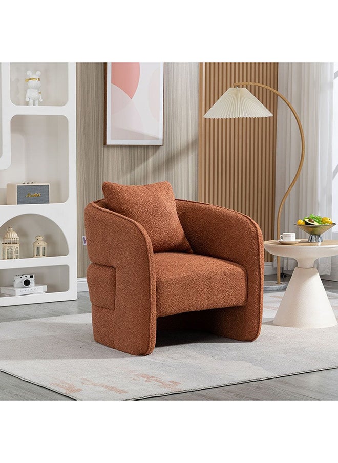 DANUBE HOME Vinci 1 Seater Fabric Accent Chair Modern Design One Seat Sofas Comfortable Living Room Furniture L 78 x W 78 x H 76 Cm Rustic Brown  - Image 2