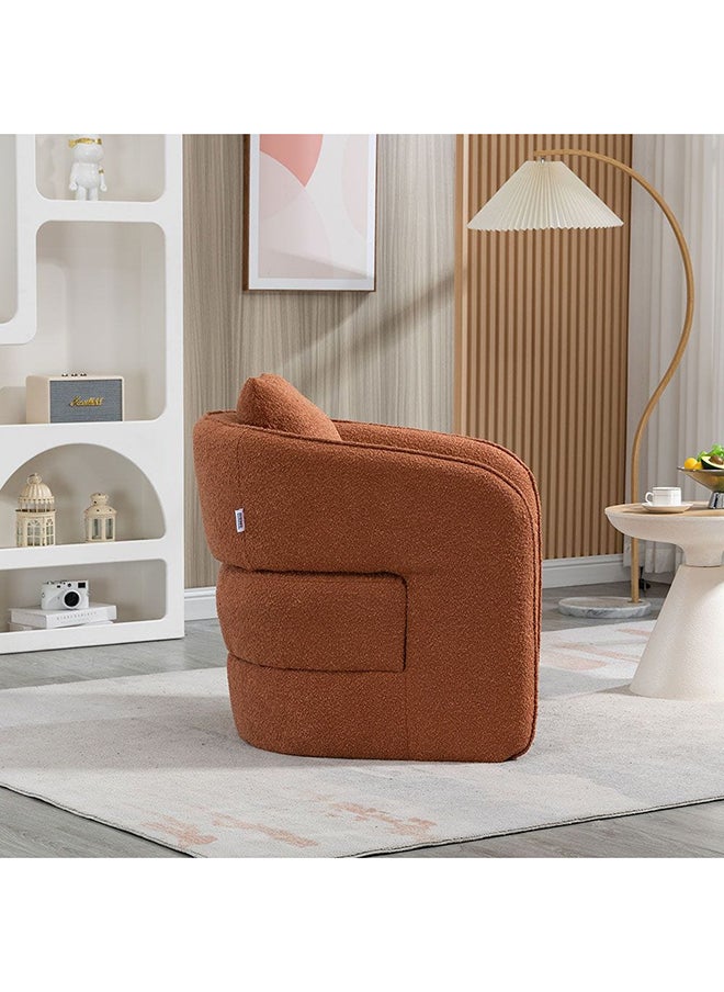 DANUBE HOME Vinci 1 Seater Fabric Accent Chair Modern Design One Seat Sofas Comfortable Living Room Furniture L 78 x W 78 x H 76 Cm Rustic Brown  - Image 4
