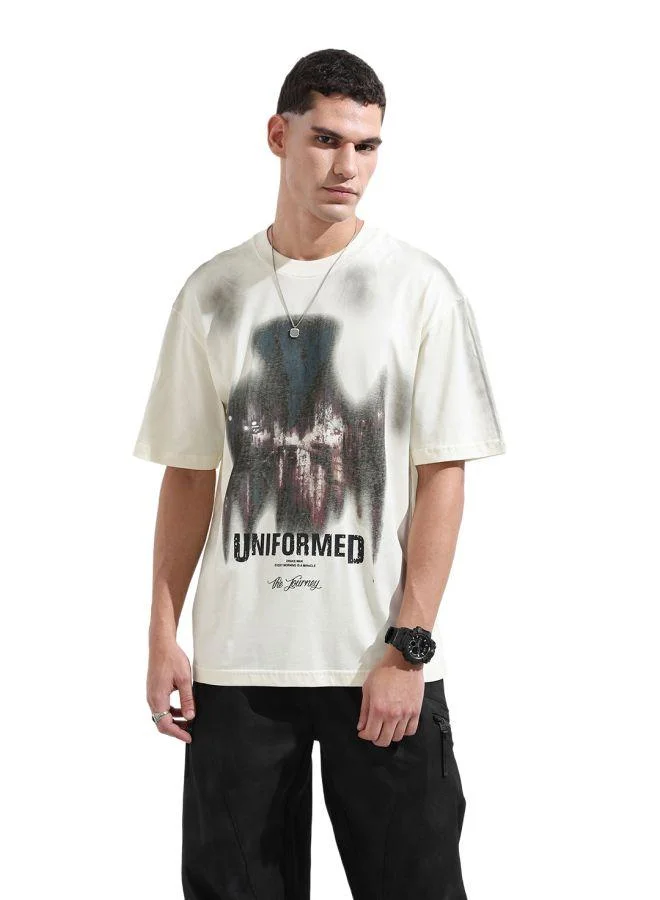 The Indian Garage Co Men Relaxed Fit Graphic Printed Crew Neck Half Sleeves T-Shirt