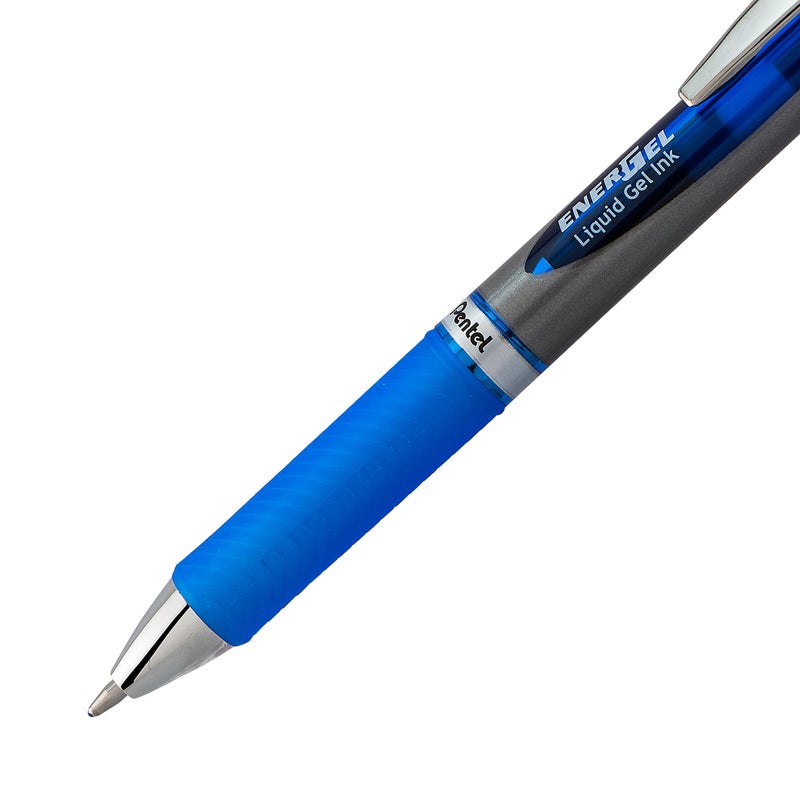 Pentel Energel RTX Retractable Liquid Gel Pen, Bold Line, Metal Tip, Blue Ink Pack of 2 (BL80BP2C) - Image 4