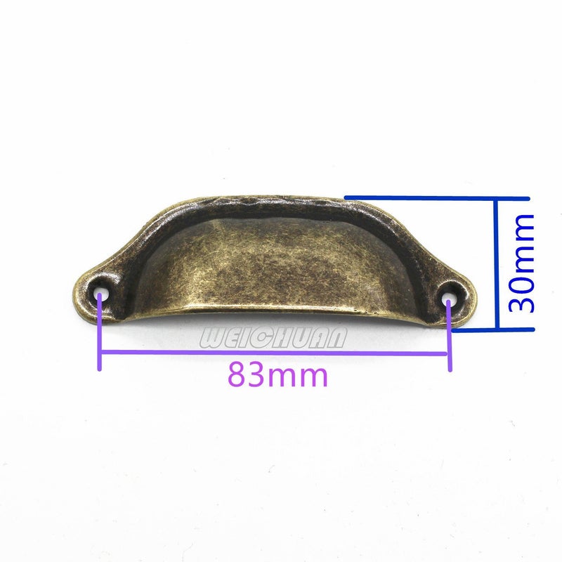 WEICHUAN 20PCS Antique Bronze Iron Drawer Knobs Pulls Handles - Vintage Kitchen Cabinets Furniture Wardrobe Medicine Pull Handle (Length: 96mm Width: 30mm) - Image 2