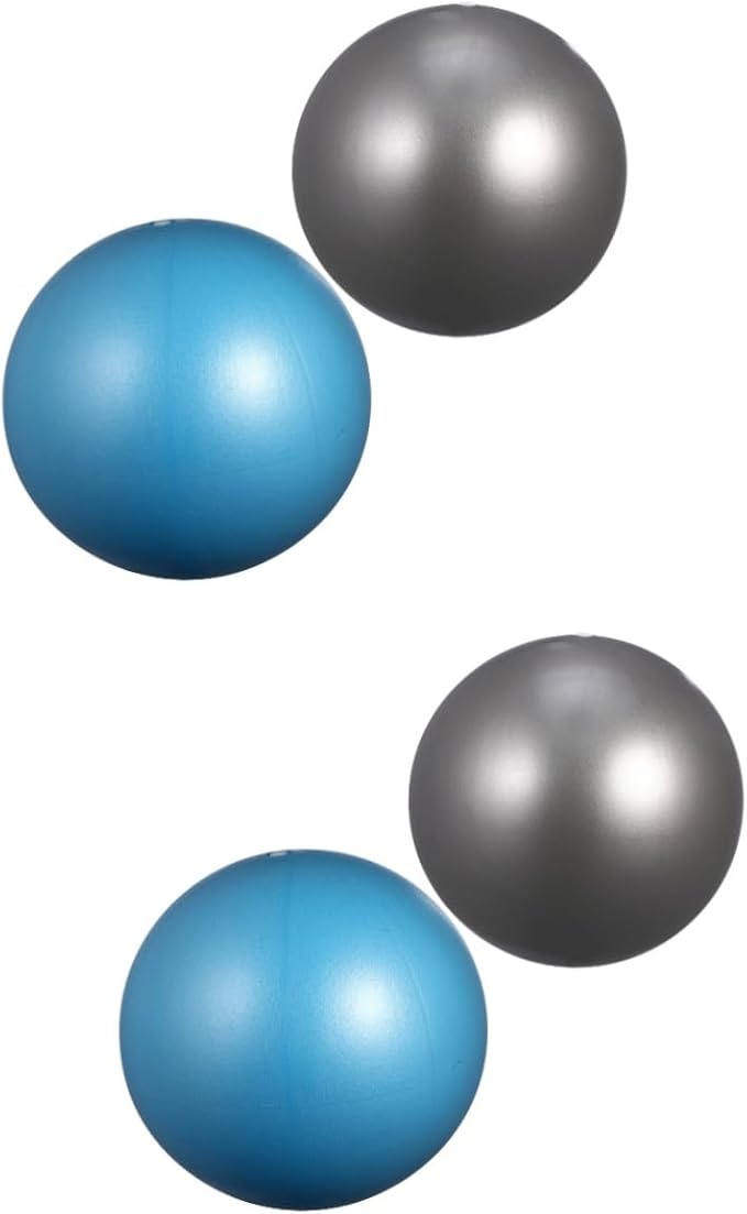 Core Training Stability Exercise Balls Set of 4 Silver Sky Blue 19X19X19CM - Image 1