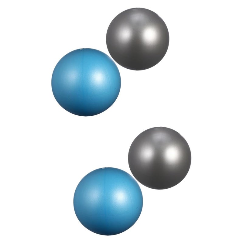 Core Training Stability Exercise Balls Set of 4 Silver Sky Blue 19X19X19CM - Image 2