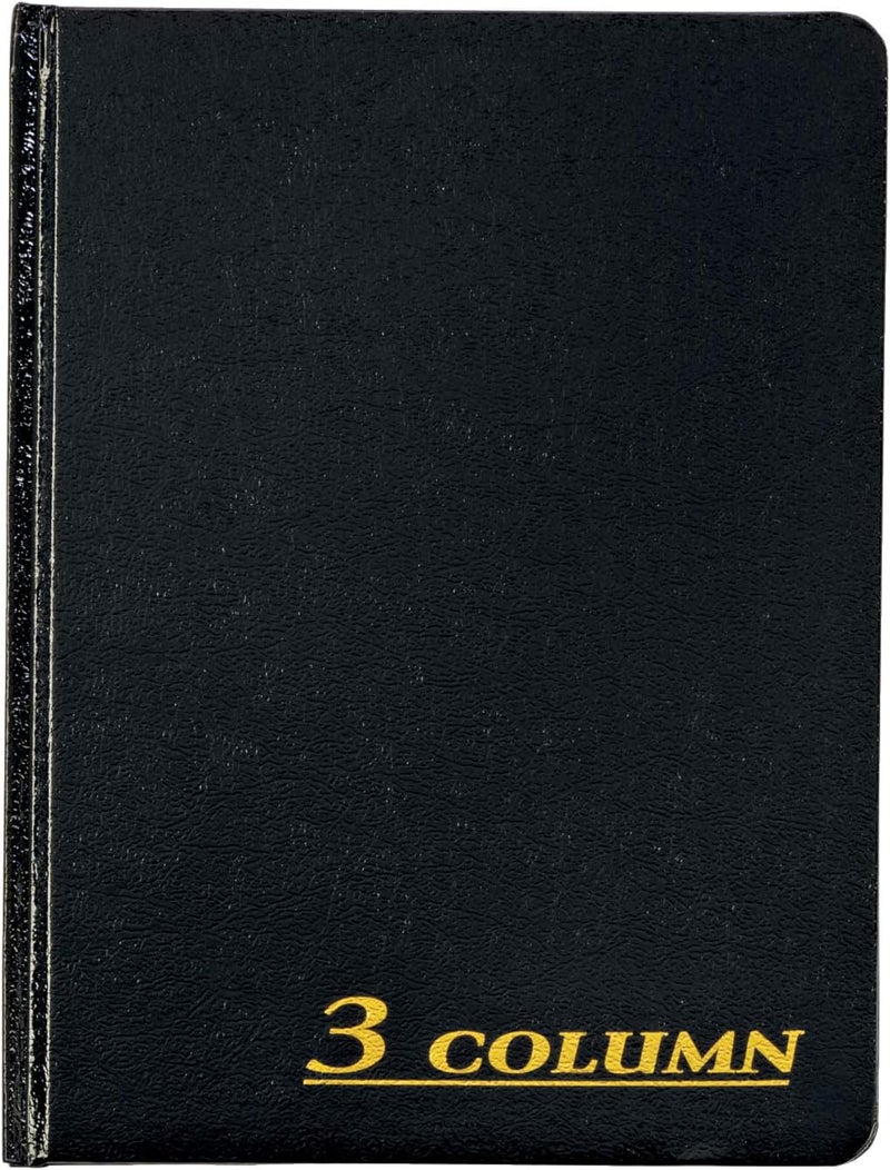 ADAMS Account Book, 7 x 9.25 Inches, Black, 3-Columns, 80 Pages (ARB8003M) - Image 1