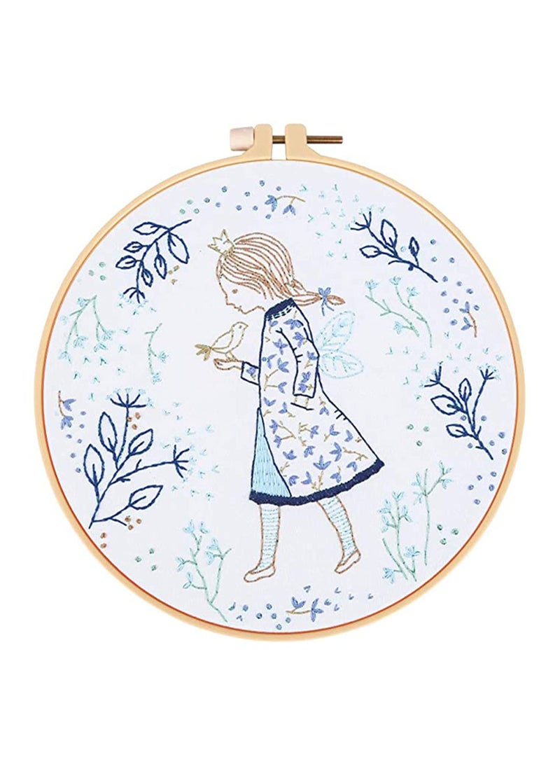 SOLARAE Embroidery Starter Kit with Pattern, Instructions, 3 Sets Cross Stitch Kit Include Embroidery Clothes with Plants Flowers Pattern, 3 Embroidery Hoops, Color Threads and Tools, Dreaming Girl - Image 5