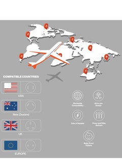 Maxwell Electronics Maxwell 35W GaN Universal International Travel Adapter with 5 Port AC Travel Adapter Fast Charging Worldwide AC Outlet Plugs for USA, New Zealand, UK, Europe Travel Adapter  - Image 4
