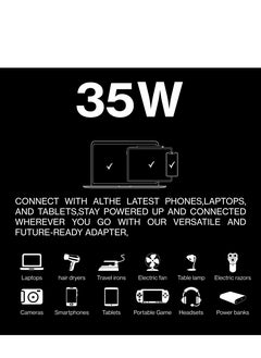 Maxwell Electronics Maxwell 35W GaN Universal International Travel Adapter with 5 Port AC Travel Adapter Fast Charging Worldwide AC Outlet Plugs for USA, New Zealand, UK, Europe Travel Adapter  - Image 5