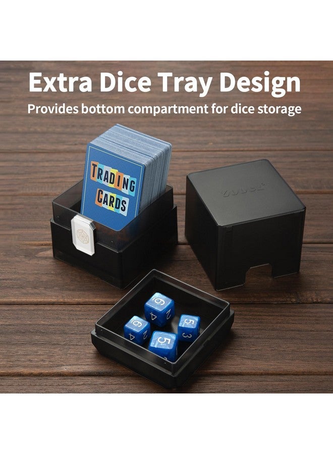 Sooez Deck Card Box for MTG with Dice Storage, 100+ Deck Case Boulder, Perfect Deck Holder for MTG Commander, Black - Image 2