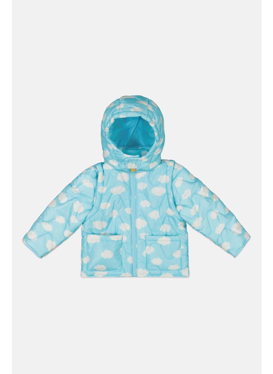 Tchibo Toddlers Girl Quilted Jacket, Light Blue/white  - Image 1