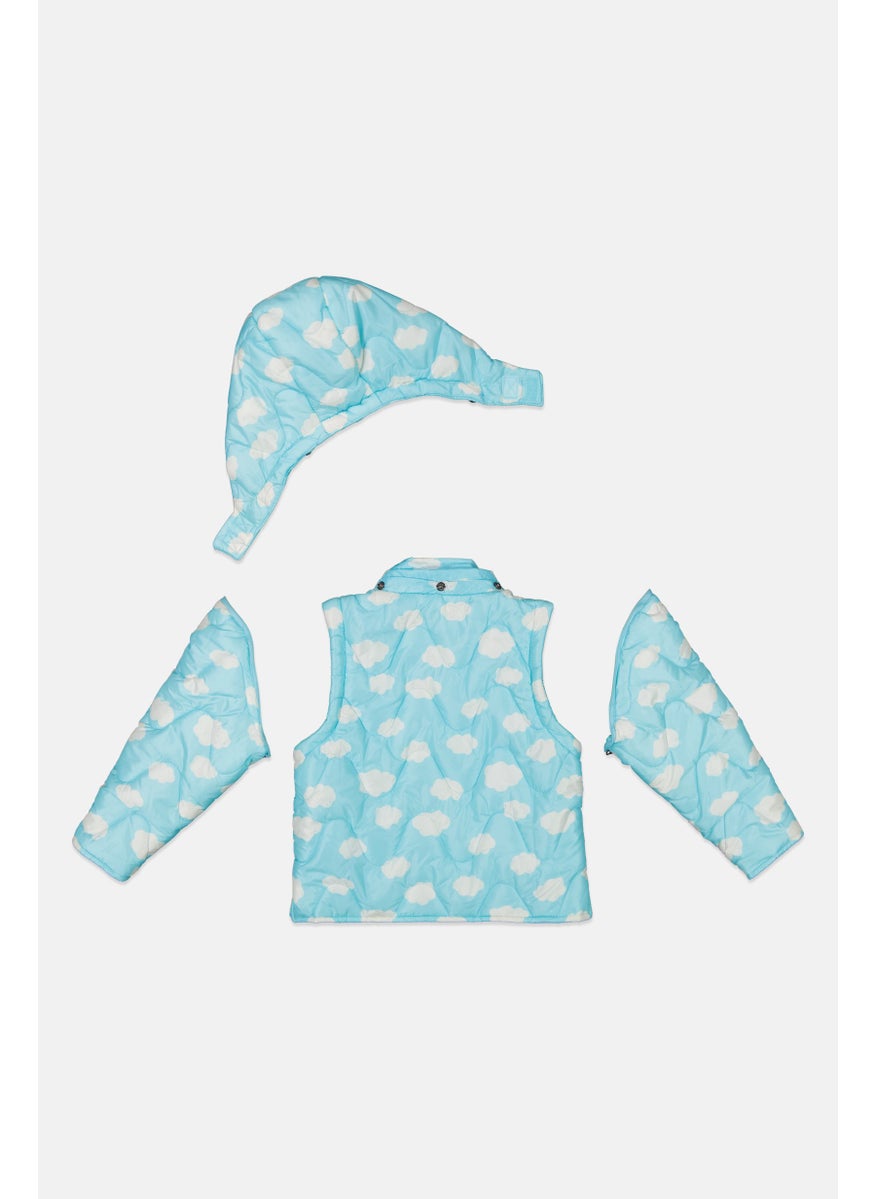 Tchibo Toddlers Girl Quilted Jacket, Light Blue/white  - Image 2