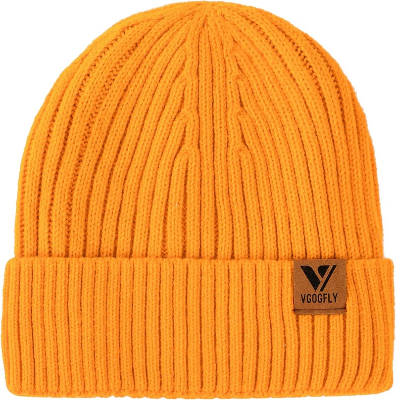Vgogfly Lined Men Beanie Slouchy Knit Skull Cap Warm Stocking Hats Guys Women Striped Winter Beanie Hat - Image 1