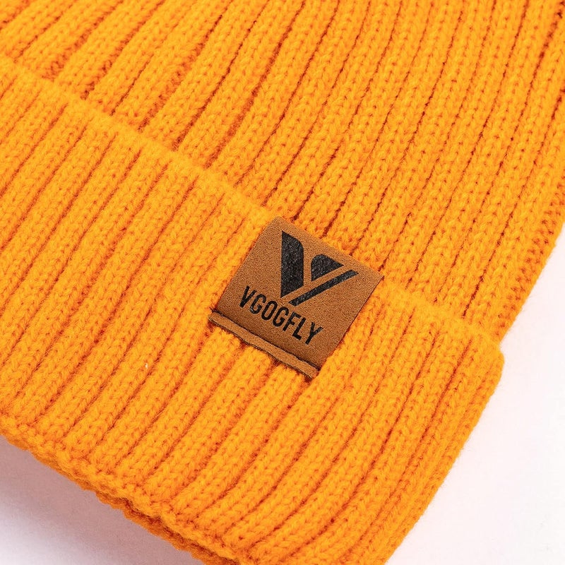 Vgogfly Lined Men Beanie Slouchy Knit Skull Cap Warm Stocking Hats Guys Women Striped Winter Beanie Hat - Image 3