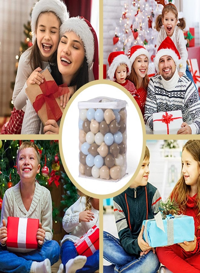 Gogoso كرات حفرة الكرة من جوجوسو على شكل دب خالية من BPA كرات بلاستيكية للعب غير قابلة للكسر للأطفال والرضع، 2.15 بوصة 100 قطعة، أزرق قهوة - Image 2