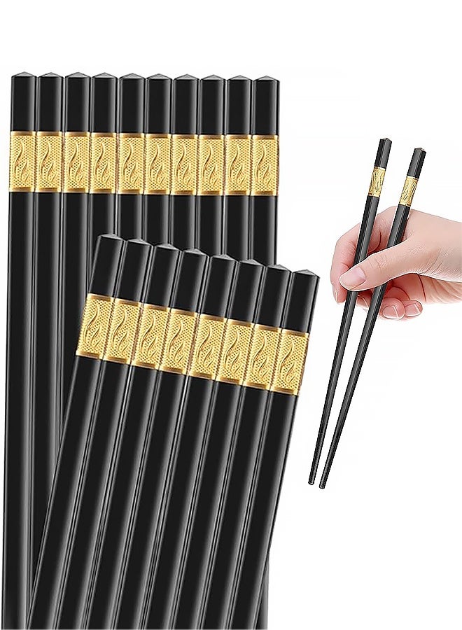 10 Pairs Dishwasher Safe Fiberglass Chopsticks Set, Reusable Japanese Chinese Chopsticks, Non-Slip, Easy to Use, Japanese Chinese Chop sticks for Home and Restaurant - Image 1