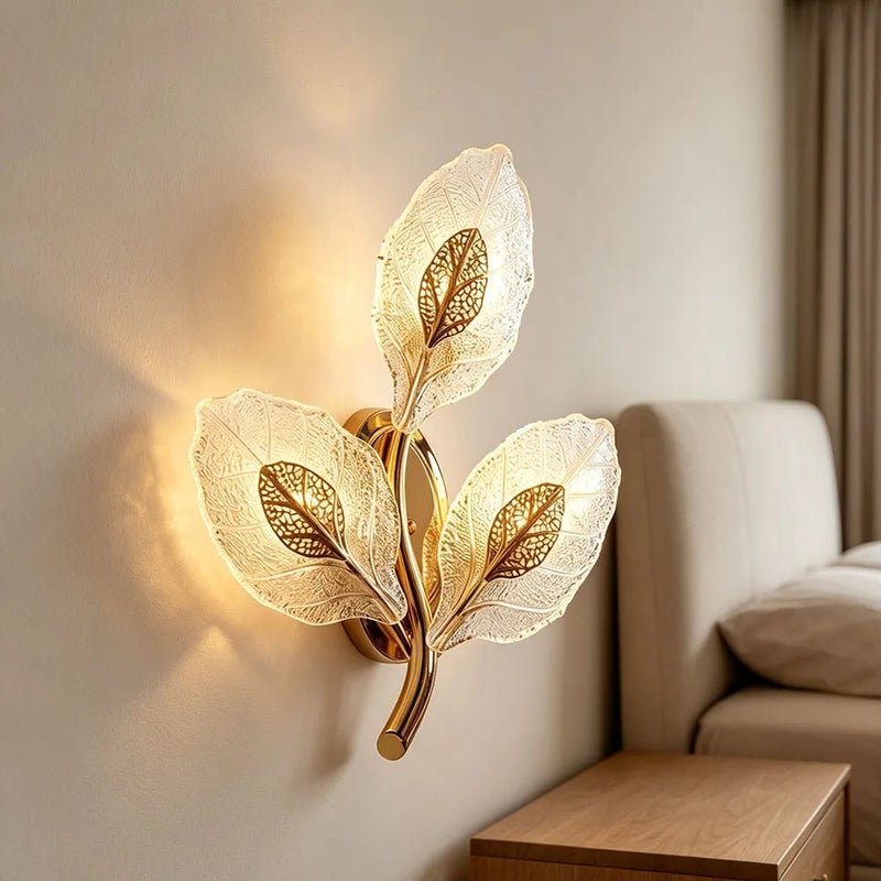 Gold Leaf Glass Wall Lamp Modern Decorative Wall Sconce - Image 2