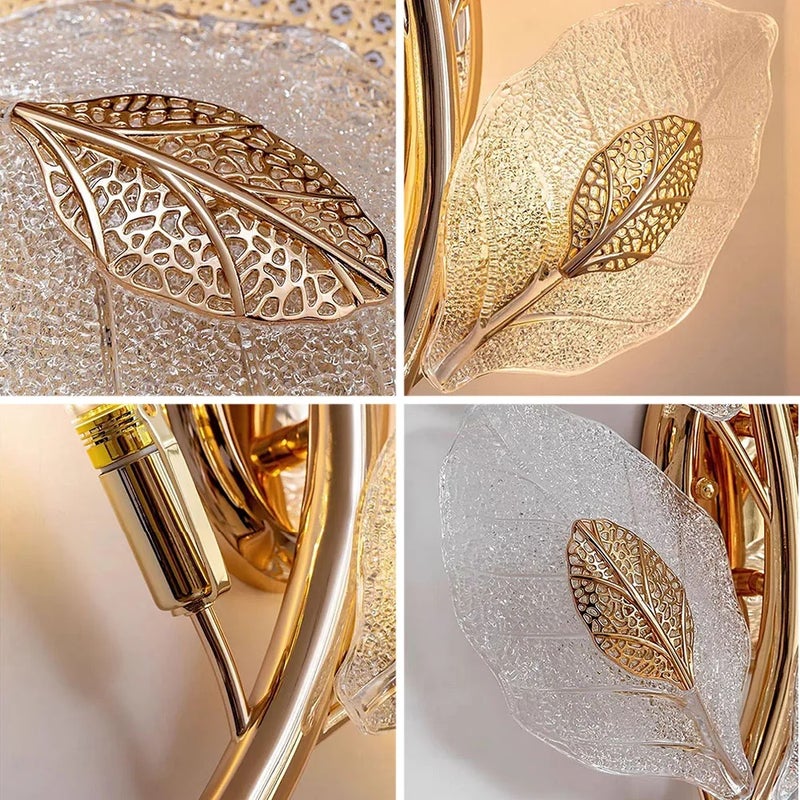 Gold Leaf Glass Wall Lamp Modern Decorative Wall Sconce - Image 5