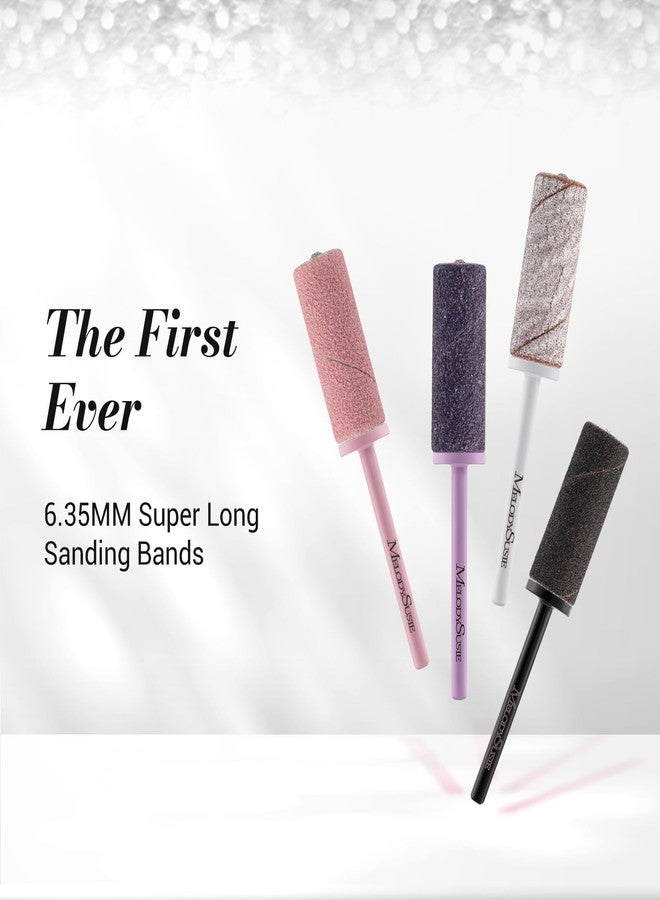 MelodySusie 50 Pcs Nail Drill Bits Super Long Sanding Bands with 6.65mm Crystal Mandrel Bit, 120 Medium Grit Nail File for Acrylic Nails Gel Manicures and Pedicure, Zebra - Image 2